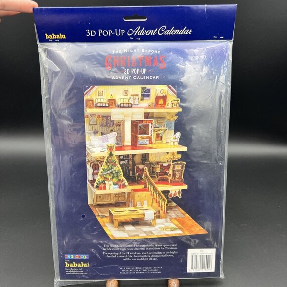 The Night Before Christmas 3D Pop-Up Advent Christmas Calendar Babalu NEW SEALED - Picture 3 of 8